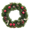 Ukrainian Christmas Wreath with Frosted Straw Bows, Apples & Pine Cones 20 Inches