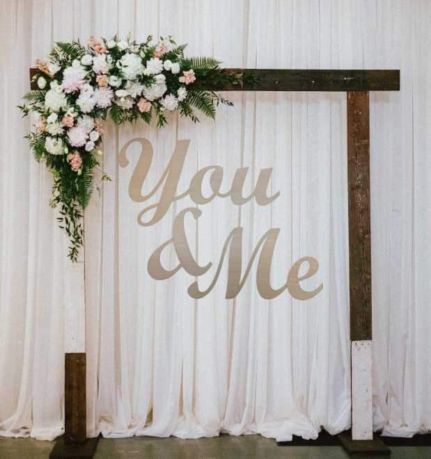 You and Me Wedding Sign