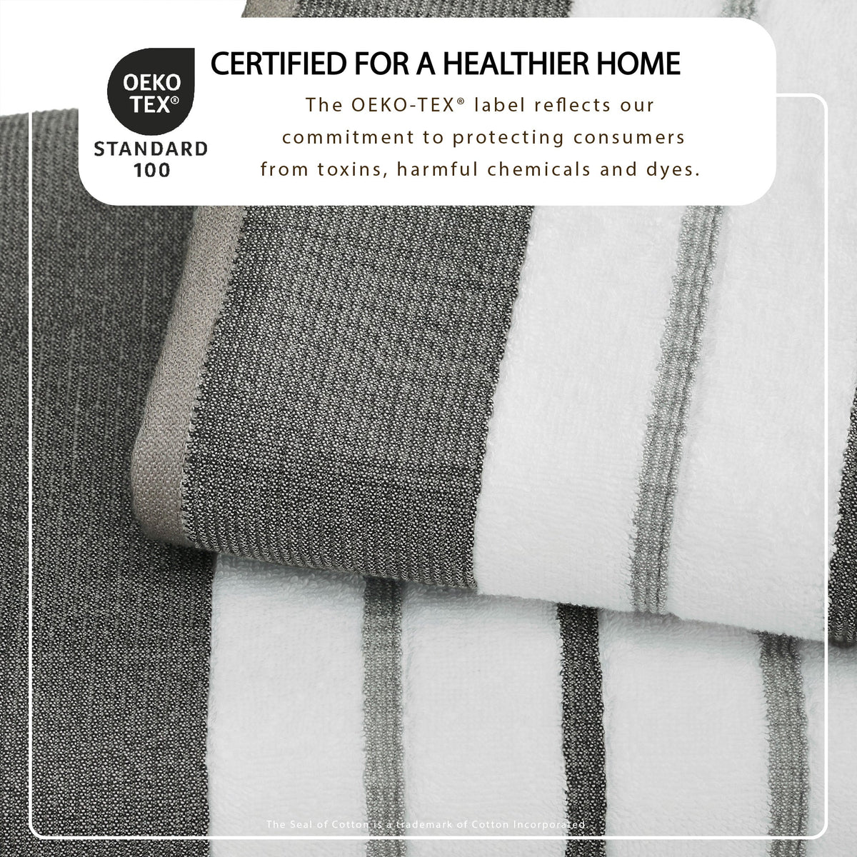 Decorative Cotton Stripe Bath Towel Set - Noelle Collection