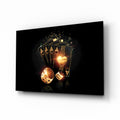 Glowing Heart Ace And Golden Dice Glass Wall Art