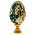 Mary and Jesus Large Wooden Hand Painted Icon Easter Egg
