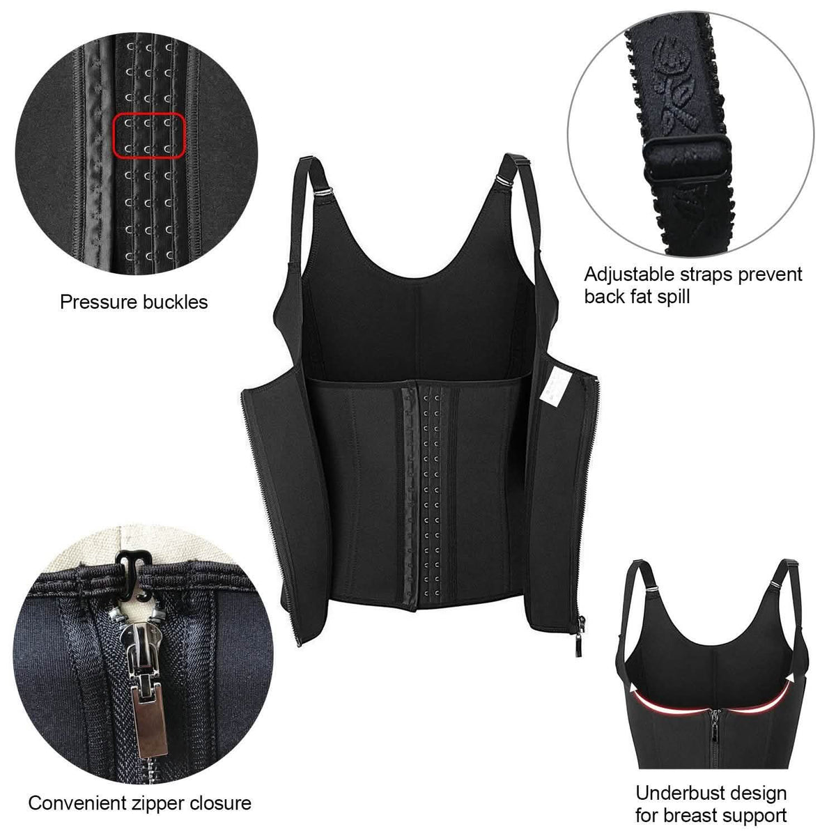 Zippered Waist Trainer Corset